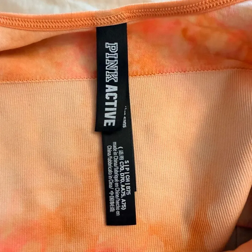 PINK Victoria's Secret Active Seamless Lightly Lined Sports Bra Orange Small